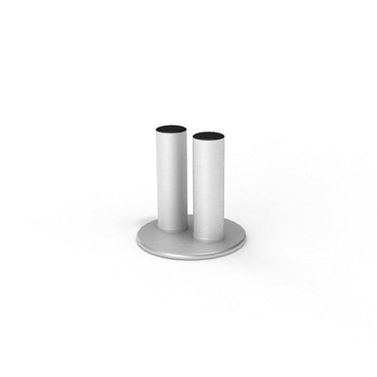 Double cylindrical base stand for trade show displays and exhibition setups