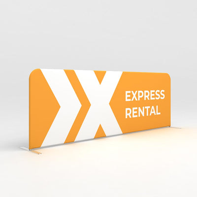 Custom branded fabric tension display banner for trade shows and special event rentals