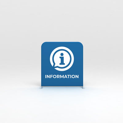 Free standing information display panel ideal for trade shows, exhibitions, and special events