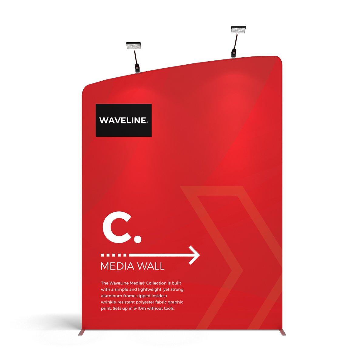 WaveLine Media Wall display panel with aluminum frame for trade shows exhibitions and events