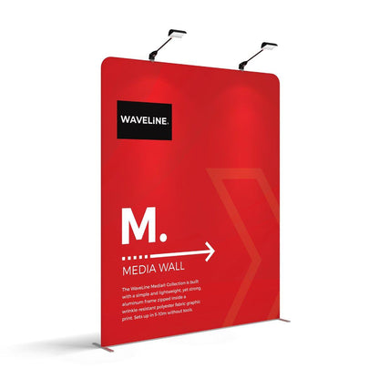 WaveLine Media Wall display panel for trade shows, exhibitions, and special events with lighting