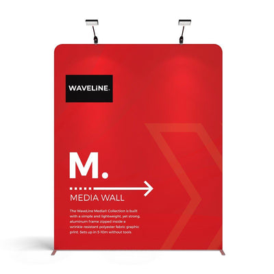 WaveLine Media Wall display panel with aluminum frame for trade shows and exhibitions