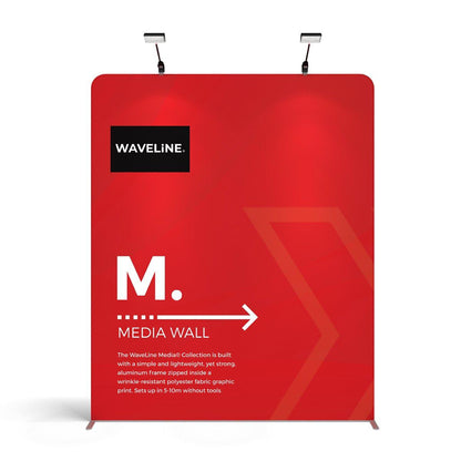 WaveLine Media Wall display panel with aluminum frame for trade shows and exhibitions