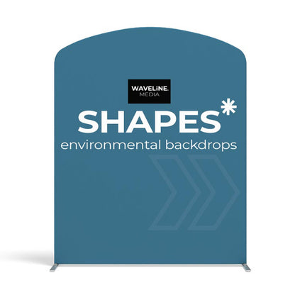Environmental backdrops panel for trade shows and exhibitions by WAVELiNE Media with SHAPES branding