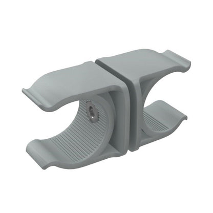 Double C clamp connector for trade show displays and exhibition frame assembly