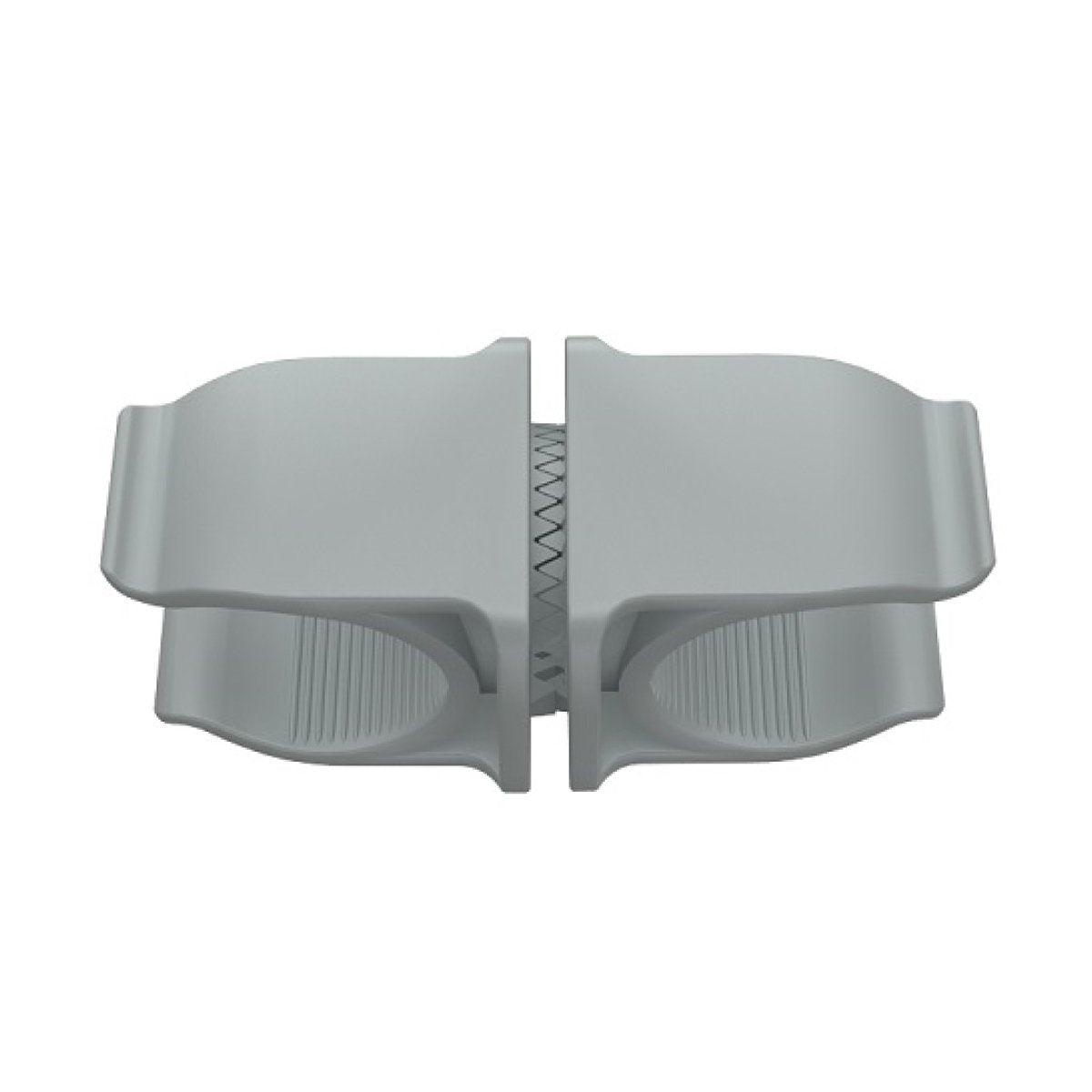 Double C clamp for trade show displays and event setups, designed for secure attachment