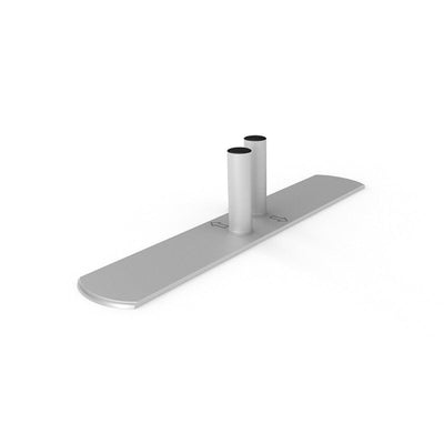 Base stand with dual poles for trade show and exhibition displays