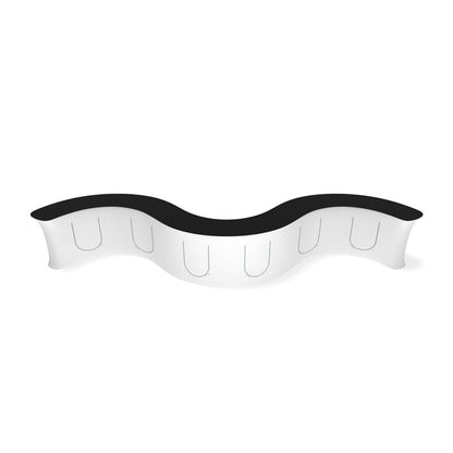 Wavy reception counter designed for trade shows, exhibitions, and special event use