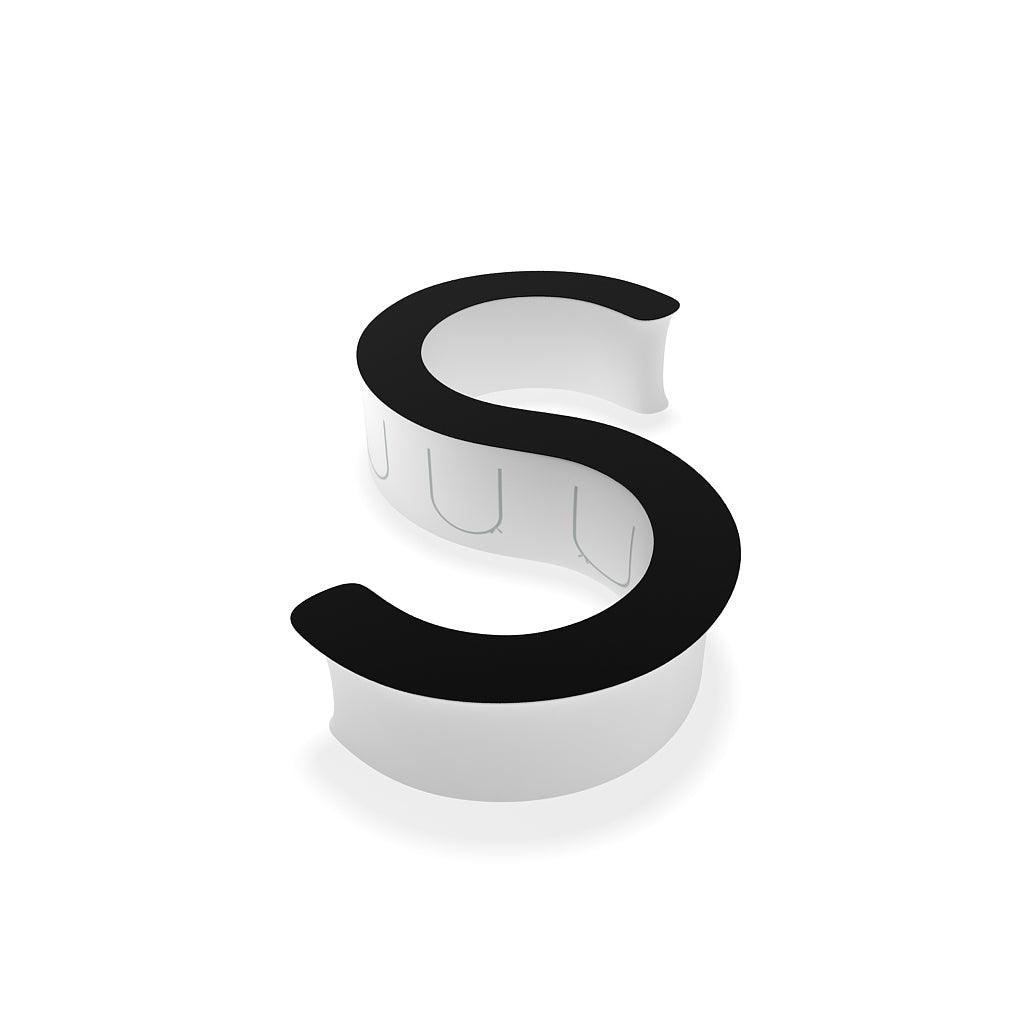 Curved S-shaped counter designed for trade show booths and exhibition info desks