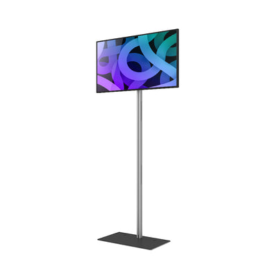 freestanding TV stand with flat base and vertical support for trade show and exhibition displays