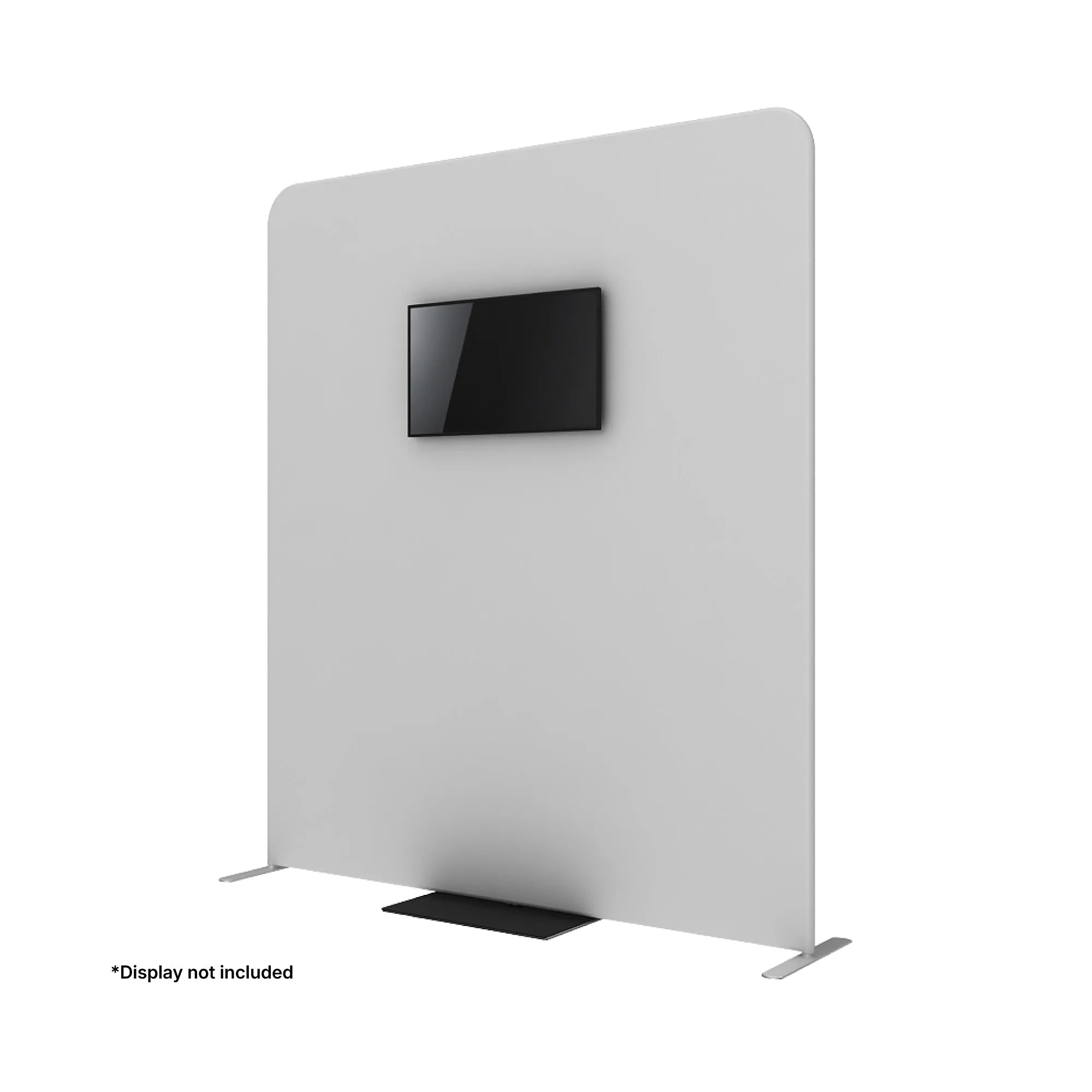 Portable TV stand with fabric backdrop for trade shows and exhibitions