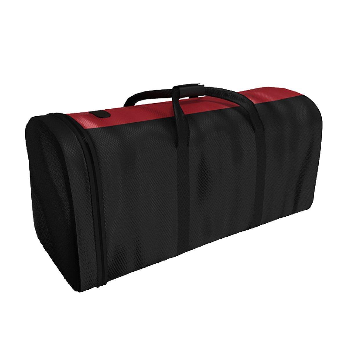 Durable nylon trade show bag with zip closure and dual carry handles for exhibitions and events