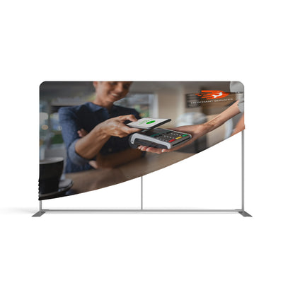 Trade show tabletop display featuring contactless payment scene for exhibitions and special events