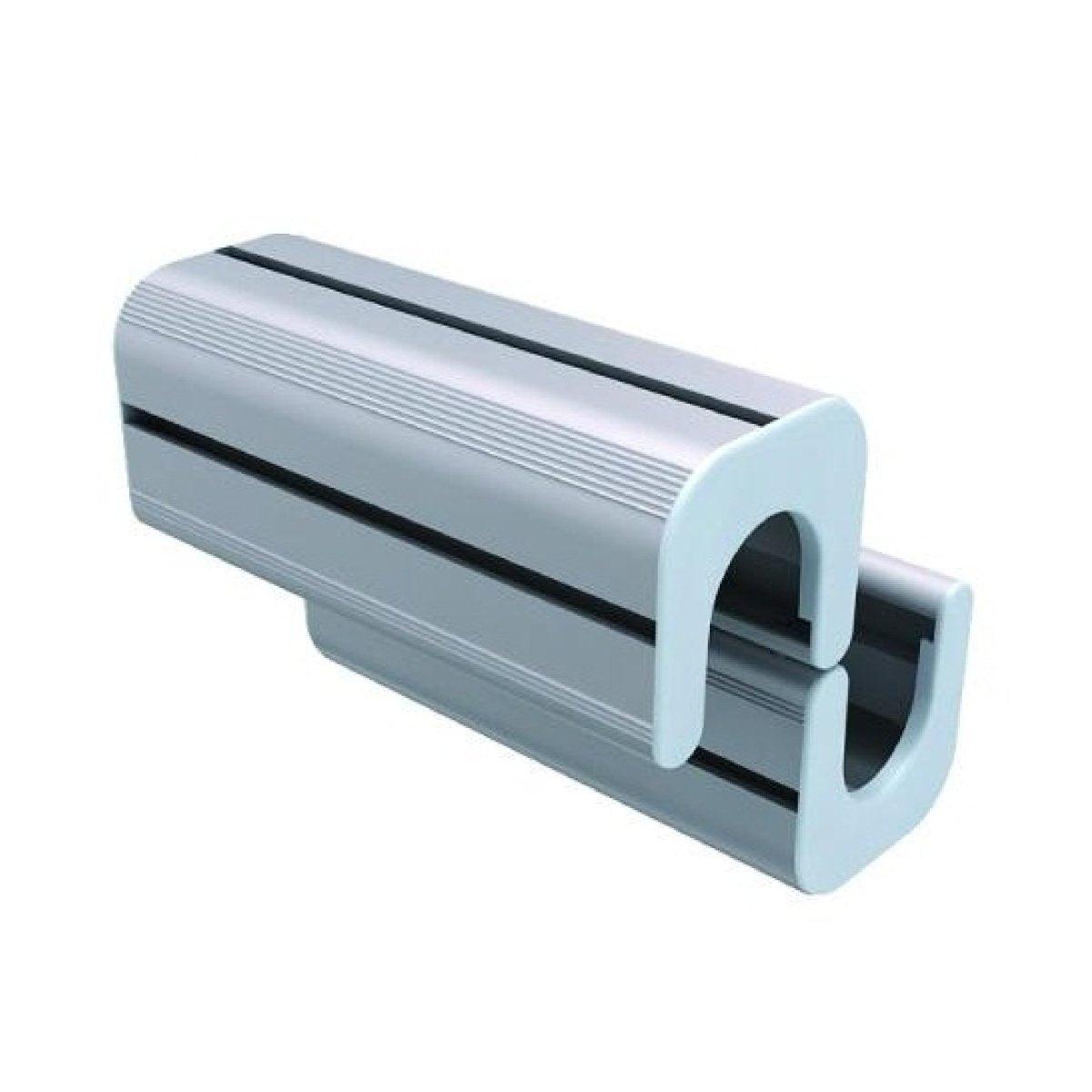 Long S-shaped connector for modular trade show and exhibition aluminum frame systems