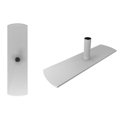 Single edge foot base for display stands used in trade shows and exhibitions