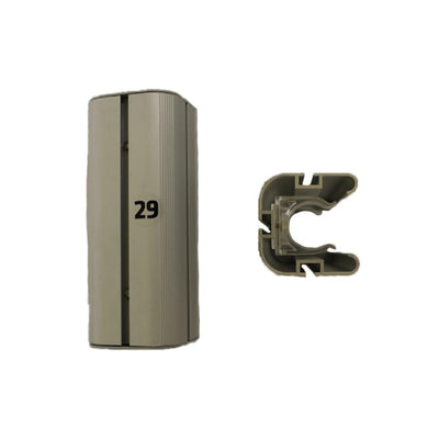 U-shaped trade show connector profile with label 29 for exhibition display assembly