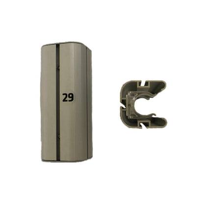 U-shaped trade show connector profile with label 29 for exhibition display assembly