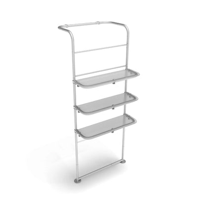 Three-tier metal display shelf stand for trade shows and exhibitions