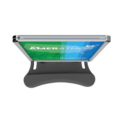 portable trade show banner display with outdoor sign base for exhibitions and events