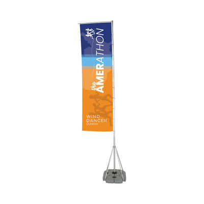 Tall Wind Dancer flag banner with base stand for trade shows and outdoor exhibitions