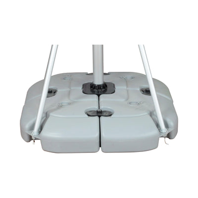 Heavy duty base weight supporting trade show flag hardware for stable display at exhibitions and events