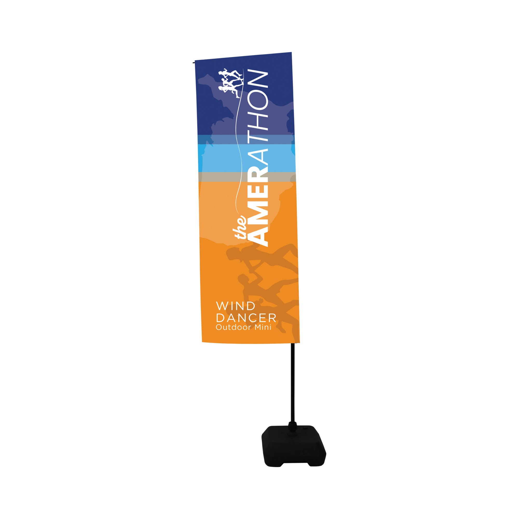 Wind Dancer Outdoor Mini flag banner for trade shows and special events with marathon runners design