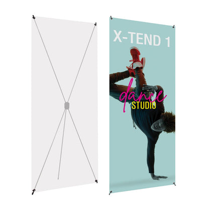 X-Tend 1 banner stand displaying dance studio advertisement for trade shows and exhibitions