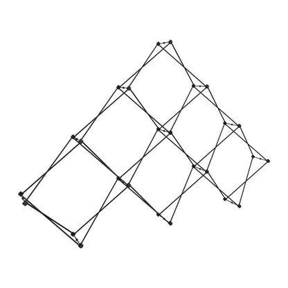 Modular frame structure for trade shows and exhibitions with pyramid grid design