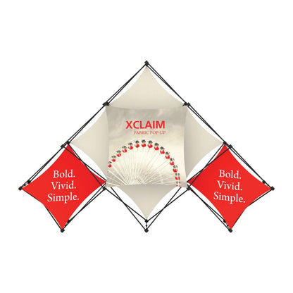 Xclaim fabric pop-up display for trade shows and exhibitions with bold, vivid, simple graphic panels
