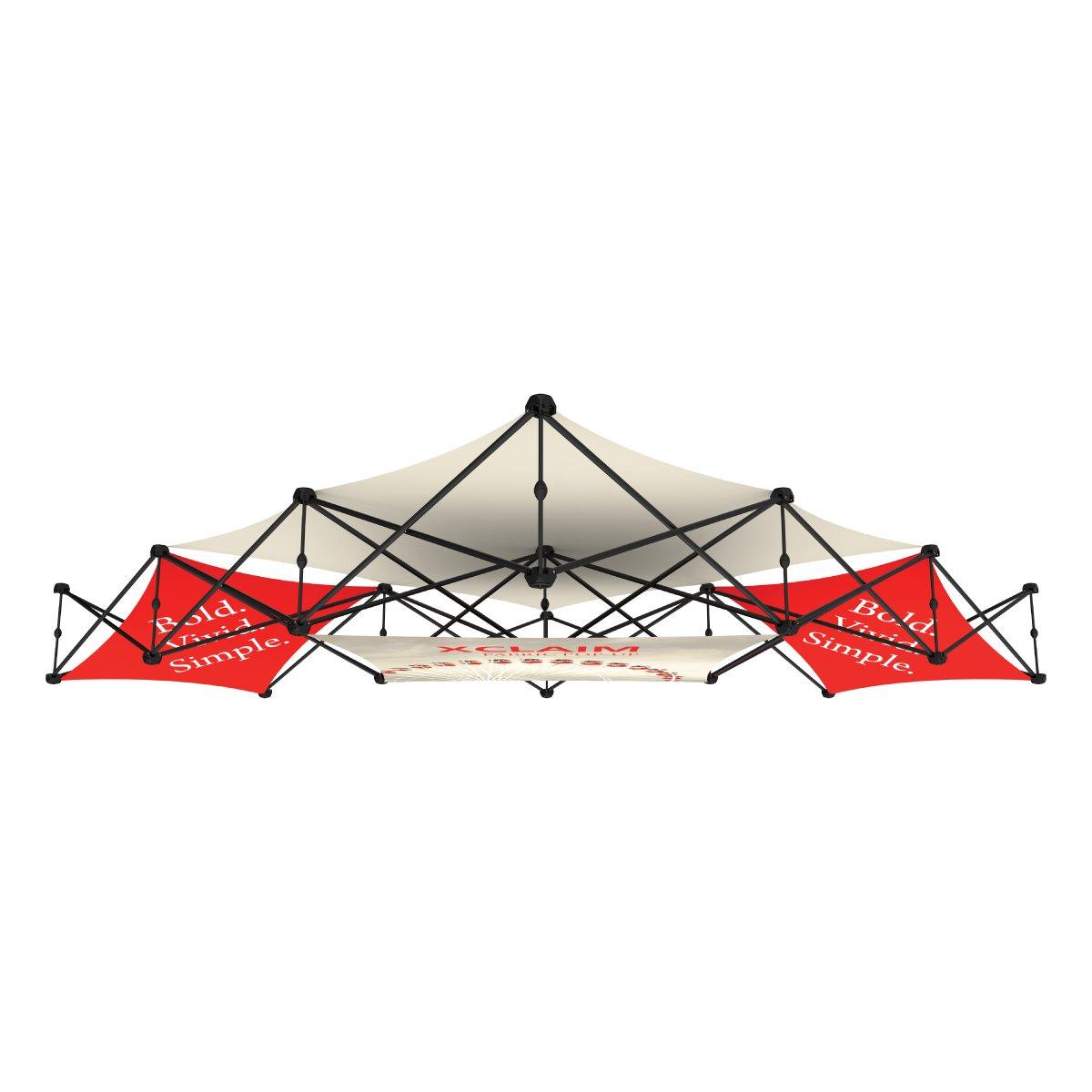 Quad pyramid frame trade show display for exhibitions and special event branding