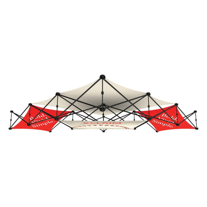 Quad pyramid frame trade show display for exhibitions and special event branding