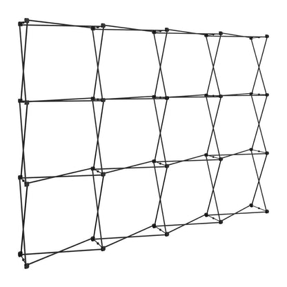 Pop-up frame structure for trade show displays and exhibition booths