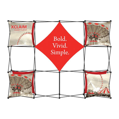 Trade show fabric pop-up display with bold, vivid graphics and simple design for exhibitions and events