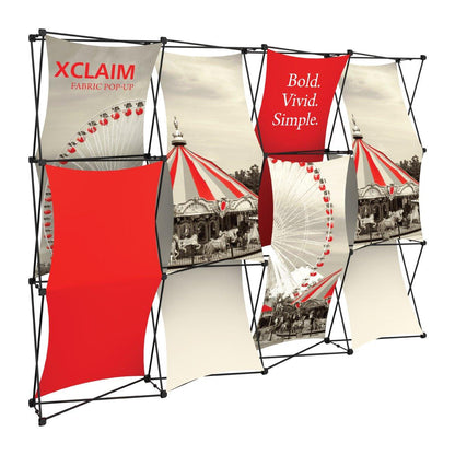 Fabric pop-up display featuring carnival-themed graphics ideal for trade shows and exhibitions