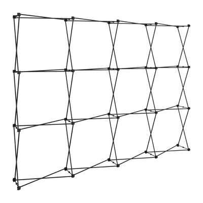 Expandable frame structure for trade show displays and exhibition booths