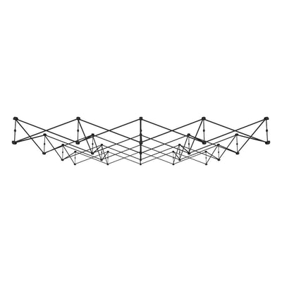 Expandable frame structure for trade show displays and exhibition booths