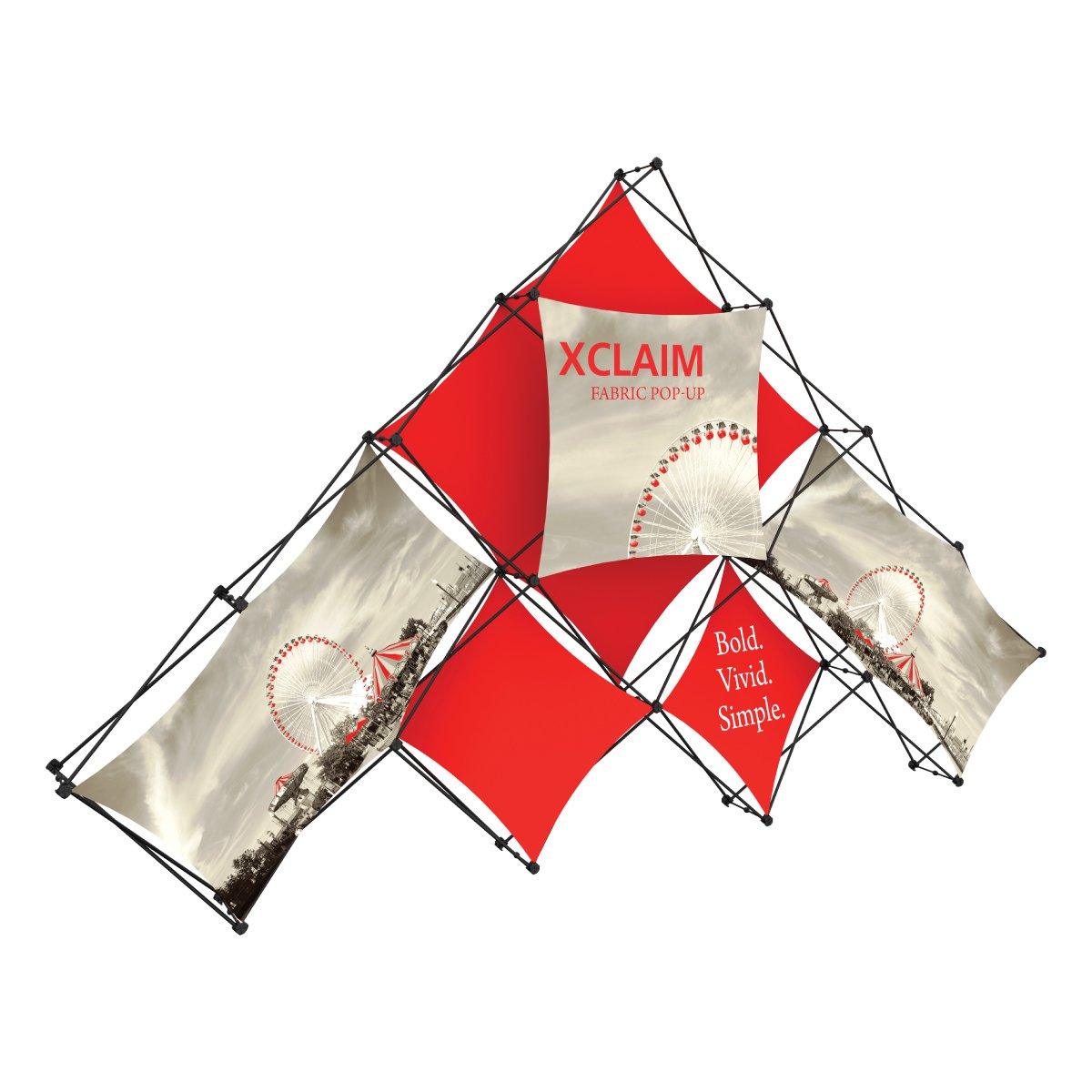 Xclaim fabric pop-up display with framed graphics for trade shows and special events