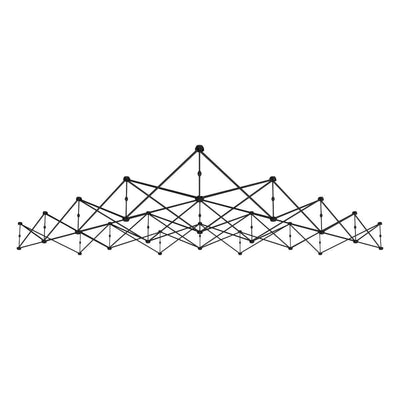 Expandable quad pyramid frame structure for trade shows and exhibitions display setups