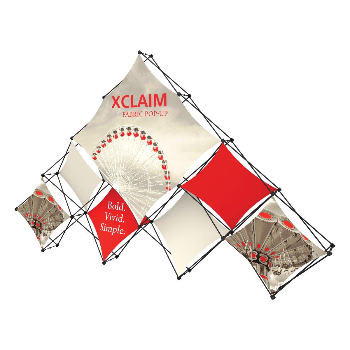 Pop-up fabric display structure with printed graphics for trade shows and exhibitions