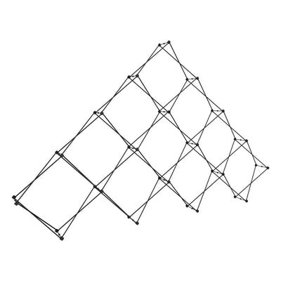 Collapsible lightweight frame structure for trade shows and exhibitions, designed for easy setup
