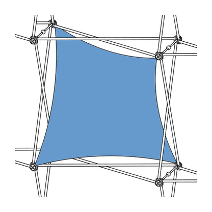 Double twist fabric graphic frame for trade show and exhibition displays