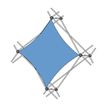 Structural frame with fabric graphic for trade show displays and exhibition booths