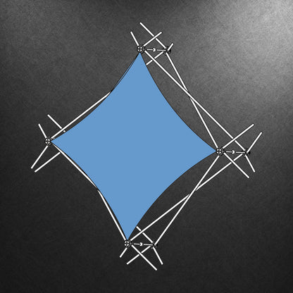 Pyramid fabric graphic frame with lightweight metal structure for trade shows and exhibitions