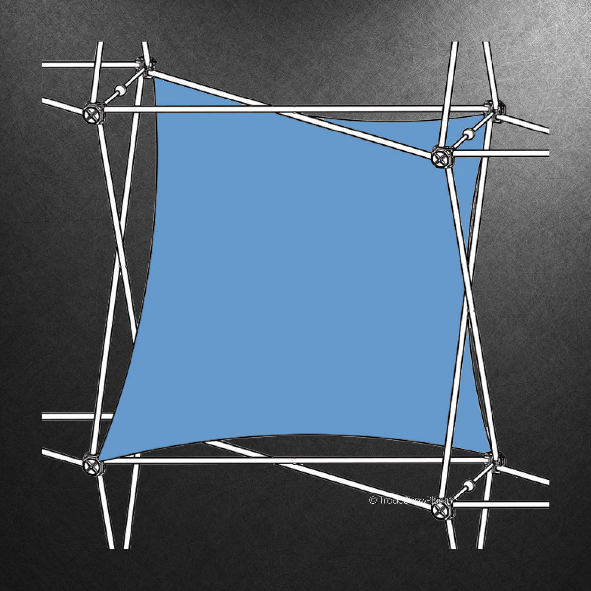 Framework of a single-twist fabric graphic for trade show and exhibition display