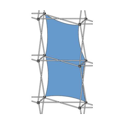 Twist fabric graphic display with metal frame for trade shows and event exhibitions