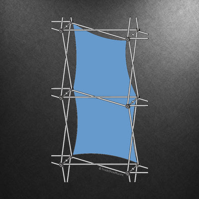 Compact single twist fabric graphic frame ideal for trade shows, exhibitions, and special event displays