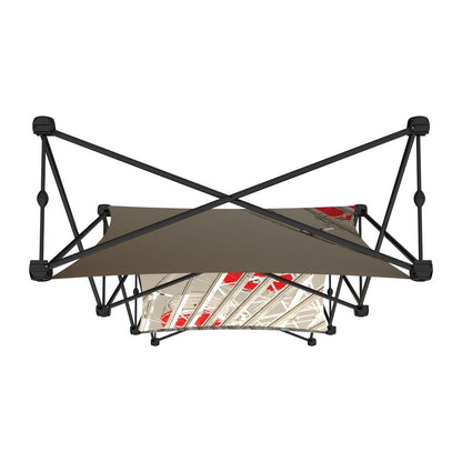 Collapsible frame structure for trade show displays with mounted graphics for exhibitions