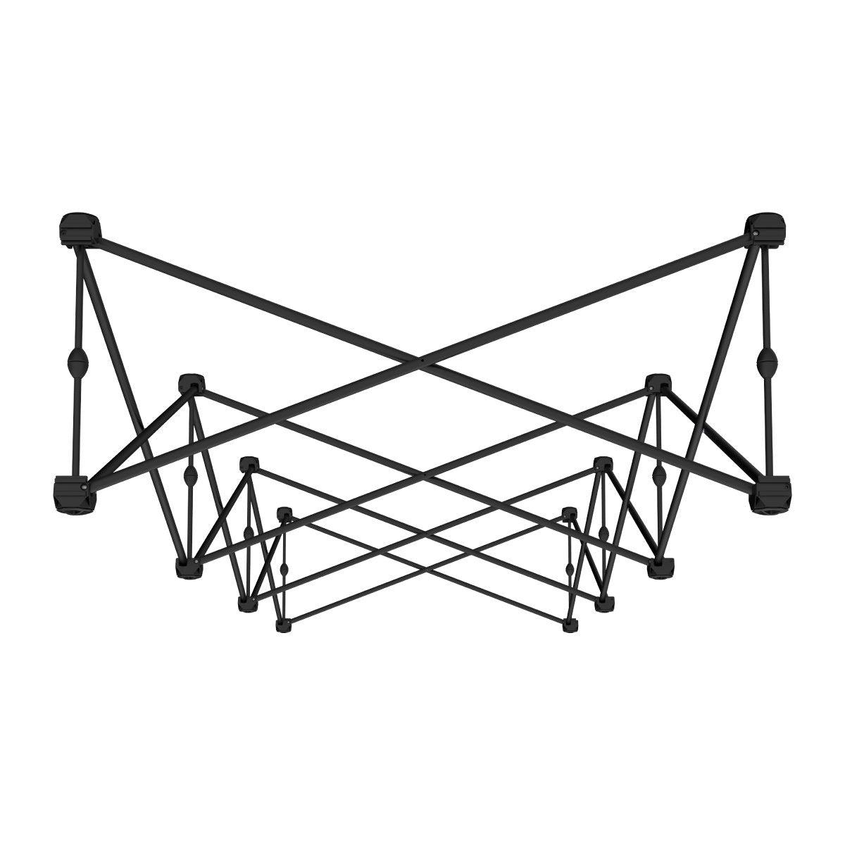 Collapsible frame structure for trade show displays, exhibitions, and event booths