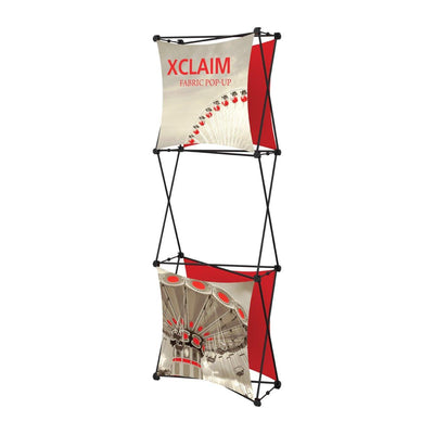 Xclaim fabric pop-up display with graphic panels for trade shows and exhibitions