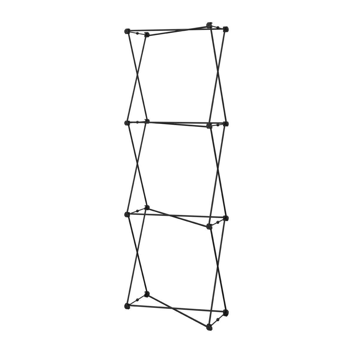 Collapsible frame structure for trade show displays and exhibition setups